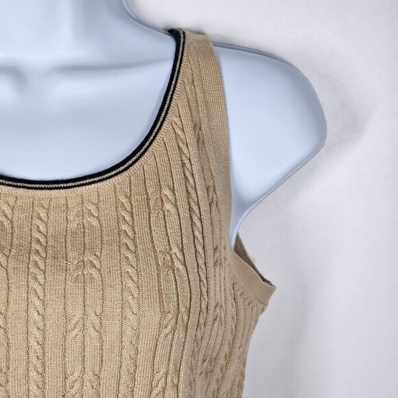 Vintage Evan-Picone Neutral Tank Top Beige Tan Knit 90s-Y2k Womens‎ M - Picture 8 of 8